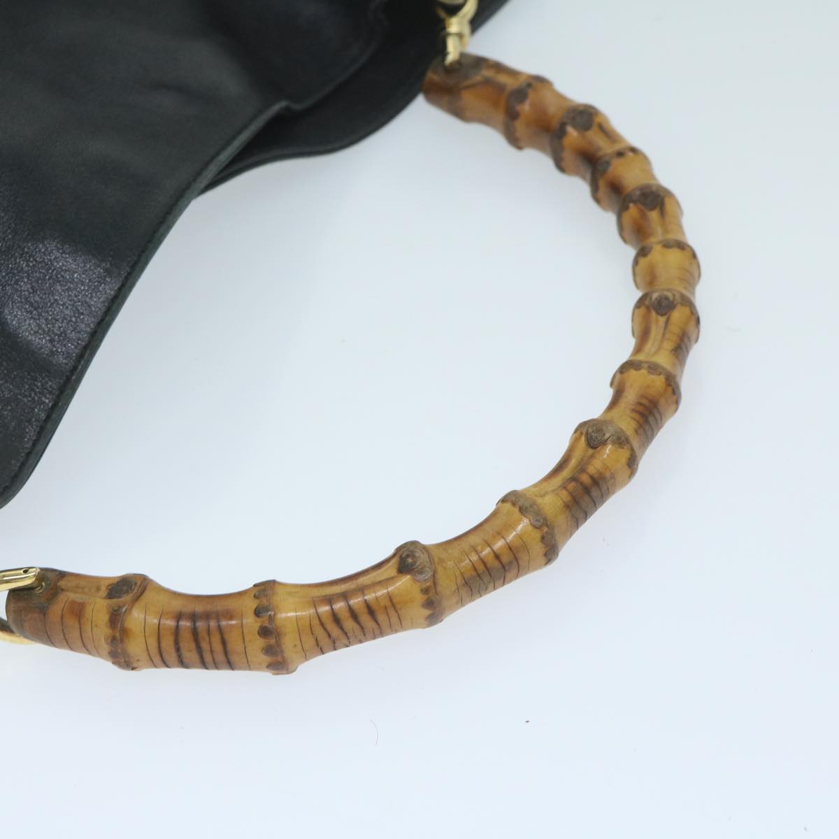 GUCCI Bamboo Shoulder Bag Leather Black 001 1705 1638 59973