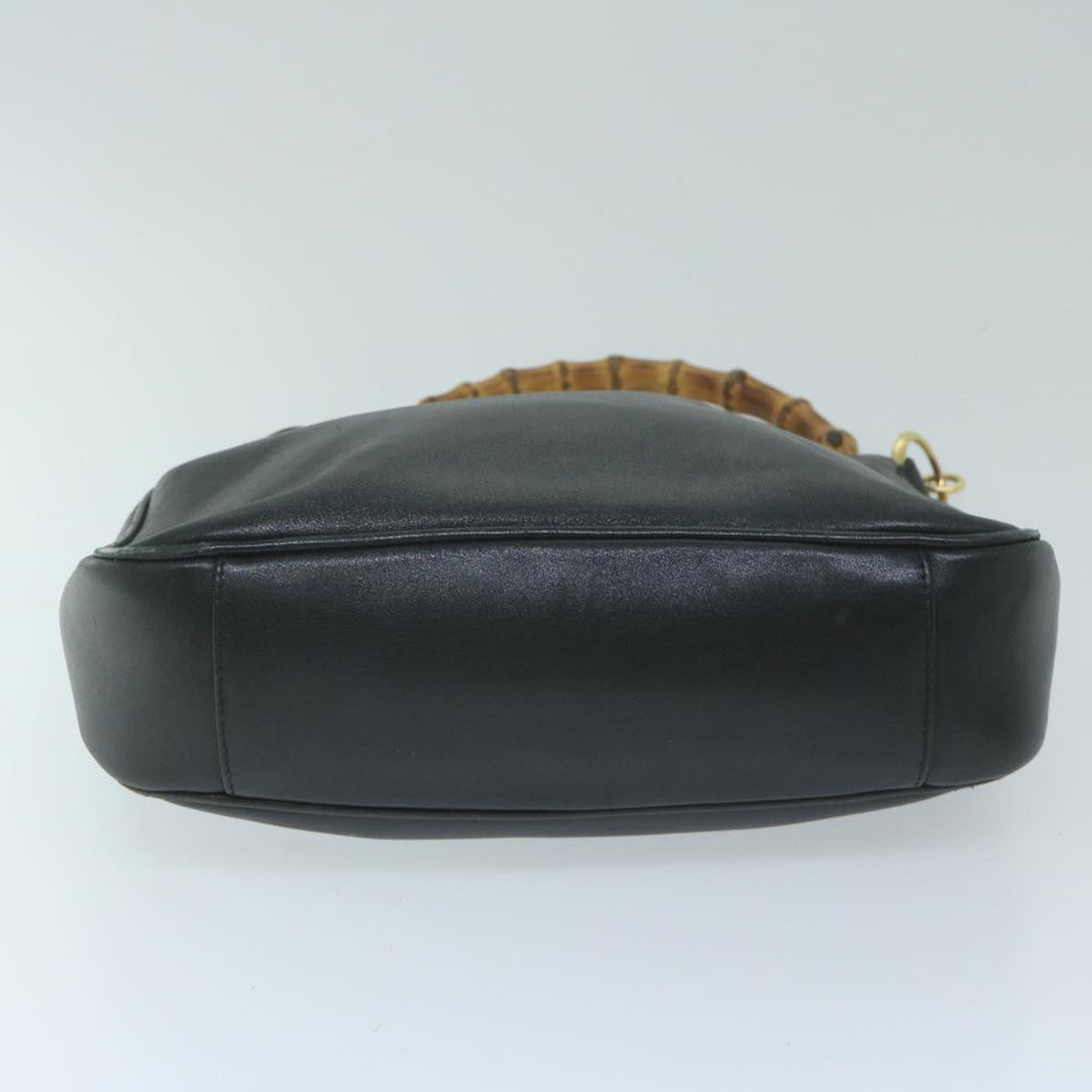 GUCCI Bamboo Shoulder Bag Leather Black 001 1705 1638 59973