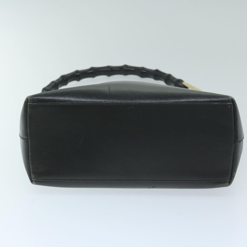 GUCCI Bamboo Shoulder Bag Leather Black 001 2058 3007 59974