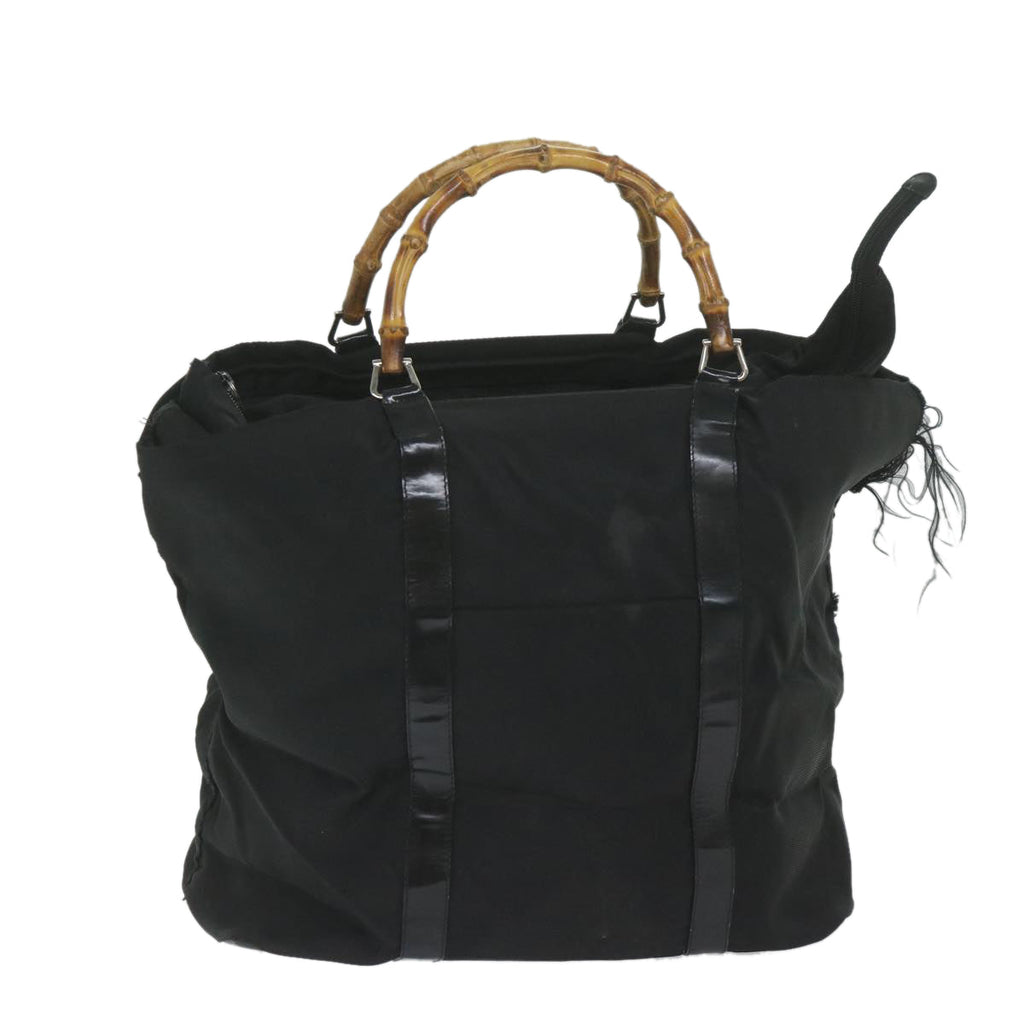 GUCCI Bamboo Tote Bag Nylon Black 002 2058 0412 5 59979