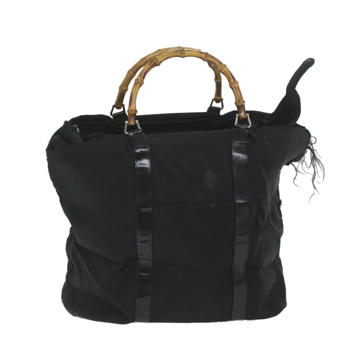 GUCCI Bamboo Tote Bag Nylon Black 002 2058 0412 5 59979