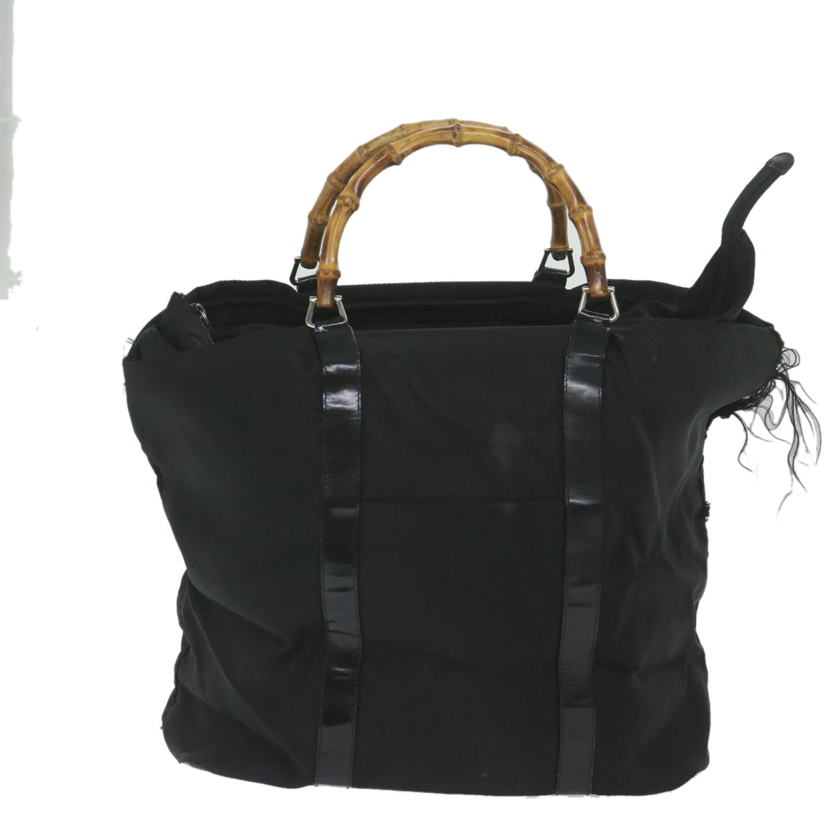 GUCCI Bamboo Tote Bag Nylon Black 002 2058 0412 5 59979