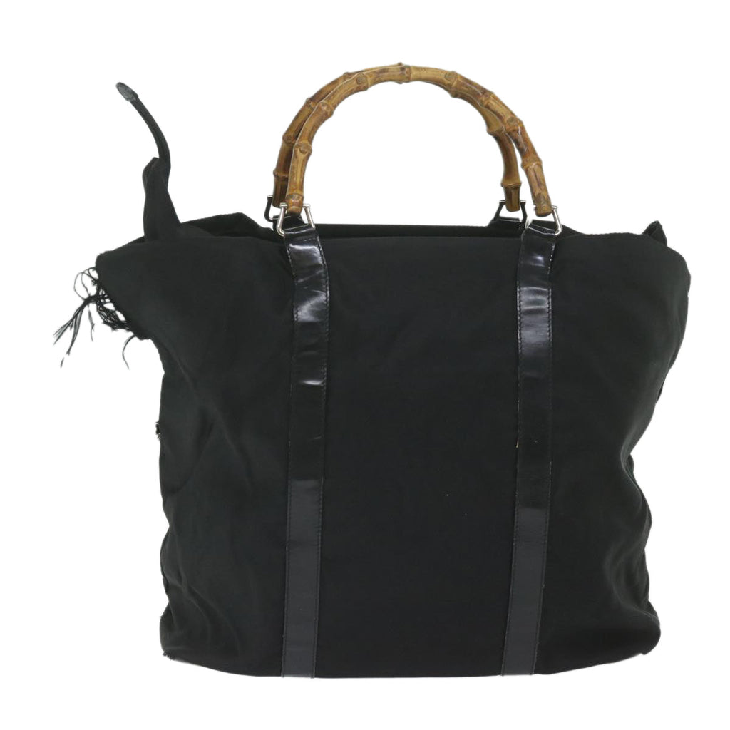 GUCCI Bamboo Tote Bag Nylon Black 002 2058 0412 5 59979