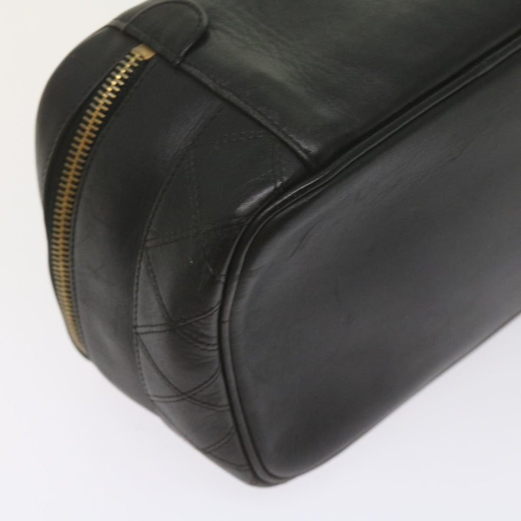 CHANEL Vanity Cosmetic Pouch Leather Black CC 59984