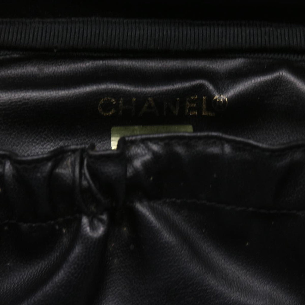 CHANEL Vanity Cosmetic Pouch Leather Black CC 59984