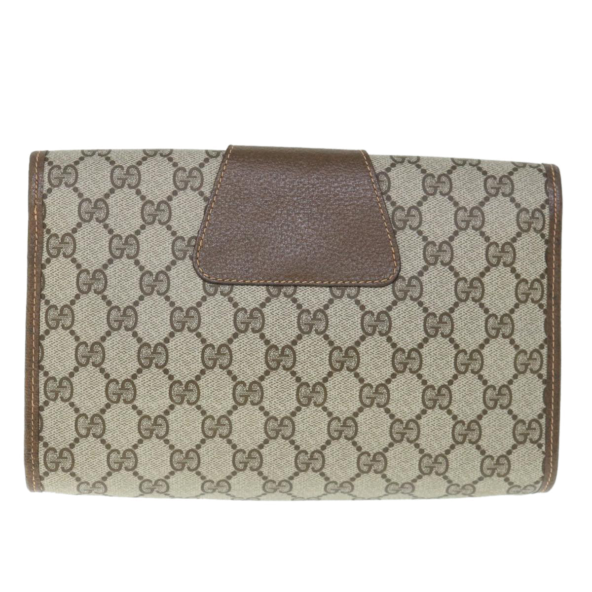 GUCCI GG Canvas Web Sherry Line Clutch Bag PVC Beige Red Green 59987