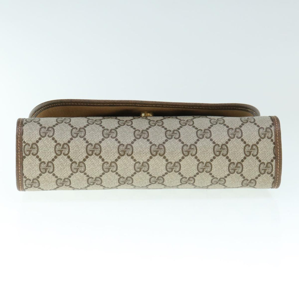 GUCCI GG Canvas Web Sherry Line Clutch Bag PVC Beige Red Green 59987