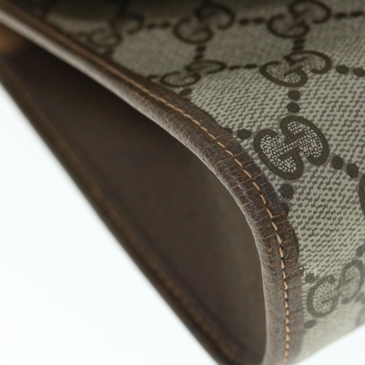 GUCCI GG Canvas Web Sherry Line Clutch Bag PVC Beige Red Green 59987