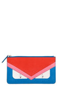 Fendi Blue & Red Vitello Elite Crystal Eye Monster Pouch