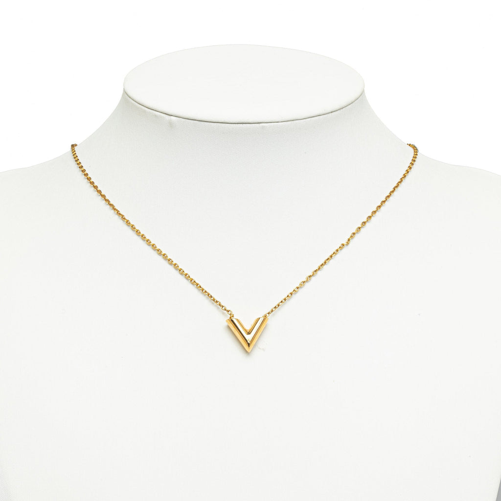 Gold Louis Vuitton Essential V Necklace