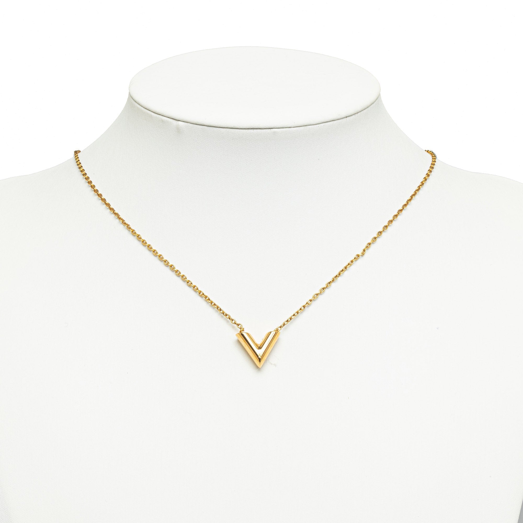 Gold Louis Vuitton Essential V Necklace