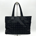 Pre-owned Chanel Tote Bagtravel Line Nylon Black  WD459597