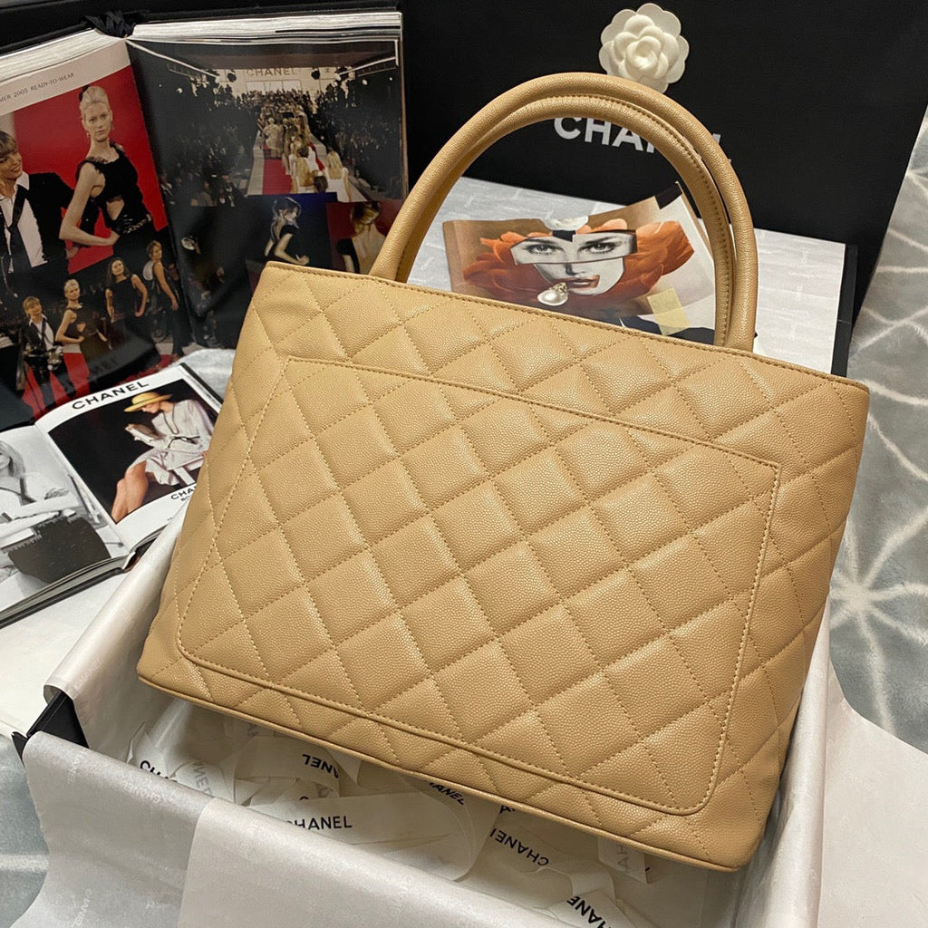 CHLMedallion Tote Gold Hardware Caviar Yellow For Women, Women’s Handbags, Shoulder Bags 15.6in/32cm