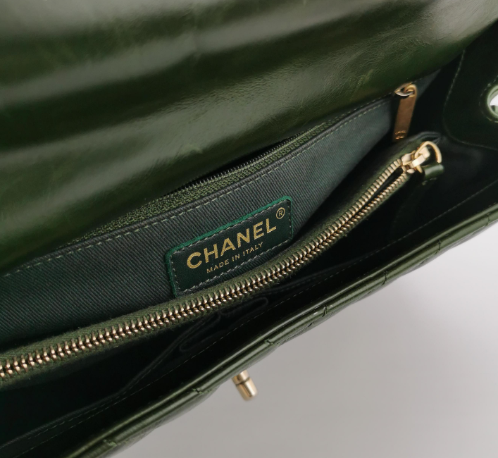 Preloved Chanel Coco Handle Bag Maxi Green 250105781012547
