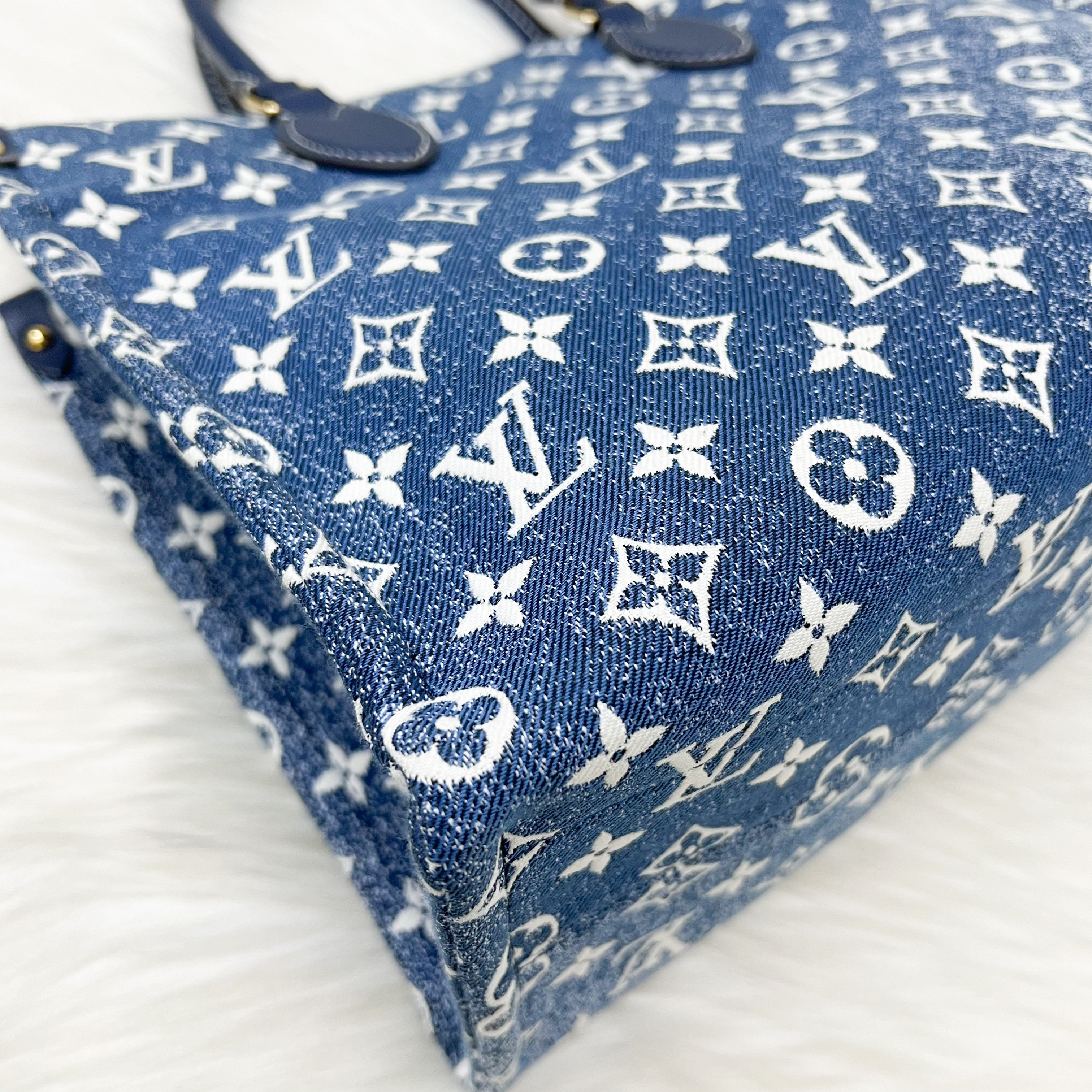 LV Onthego MM in Ombre Blue Denim and GHW