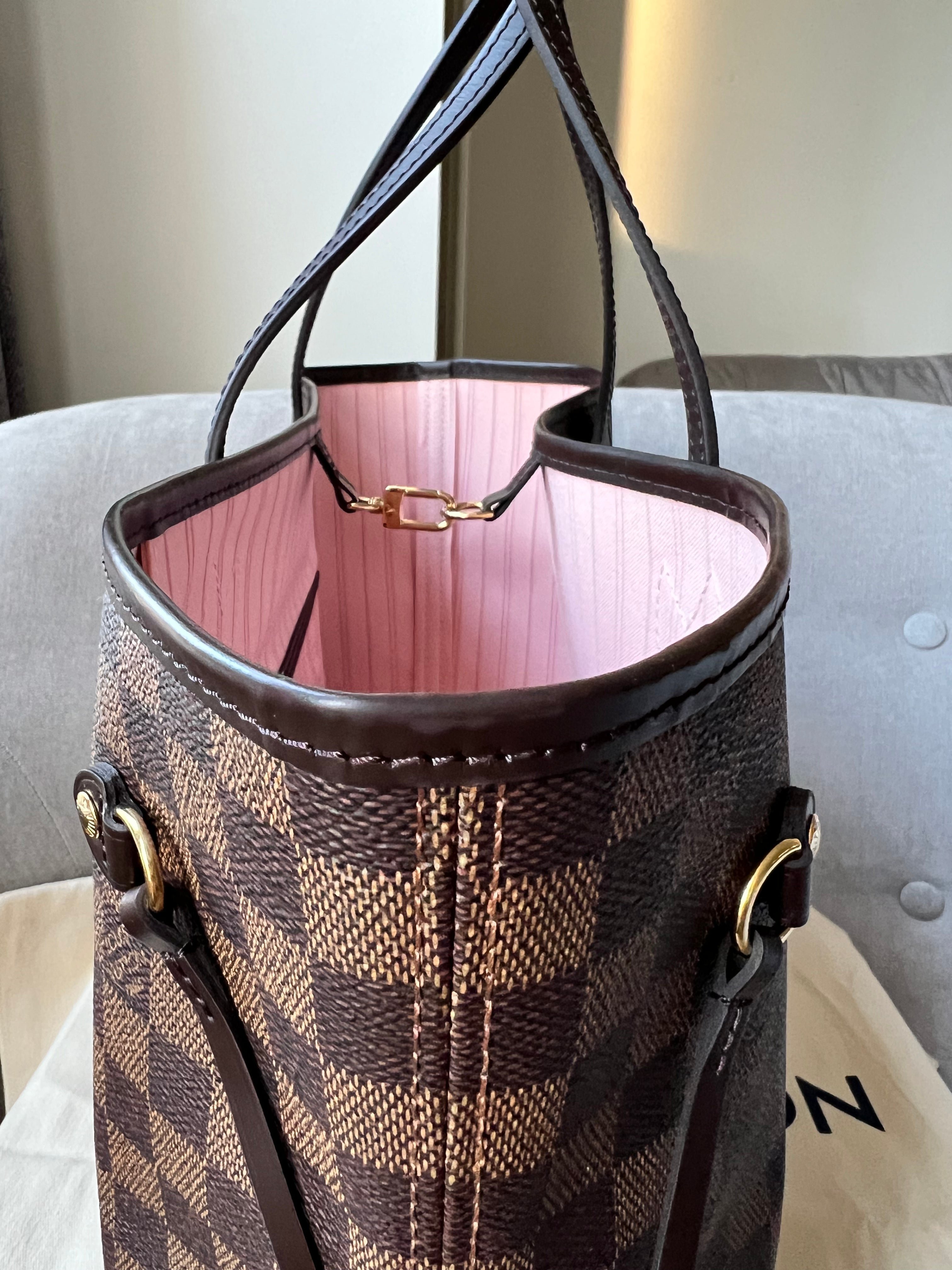 Louis Vuitton Neverfull MM Damier Ebene Rose Ballerine (RRP £1,410)