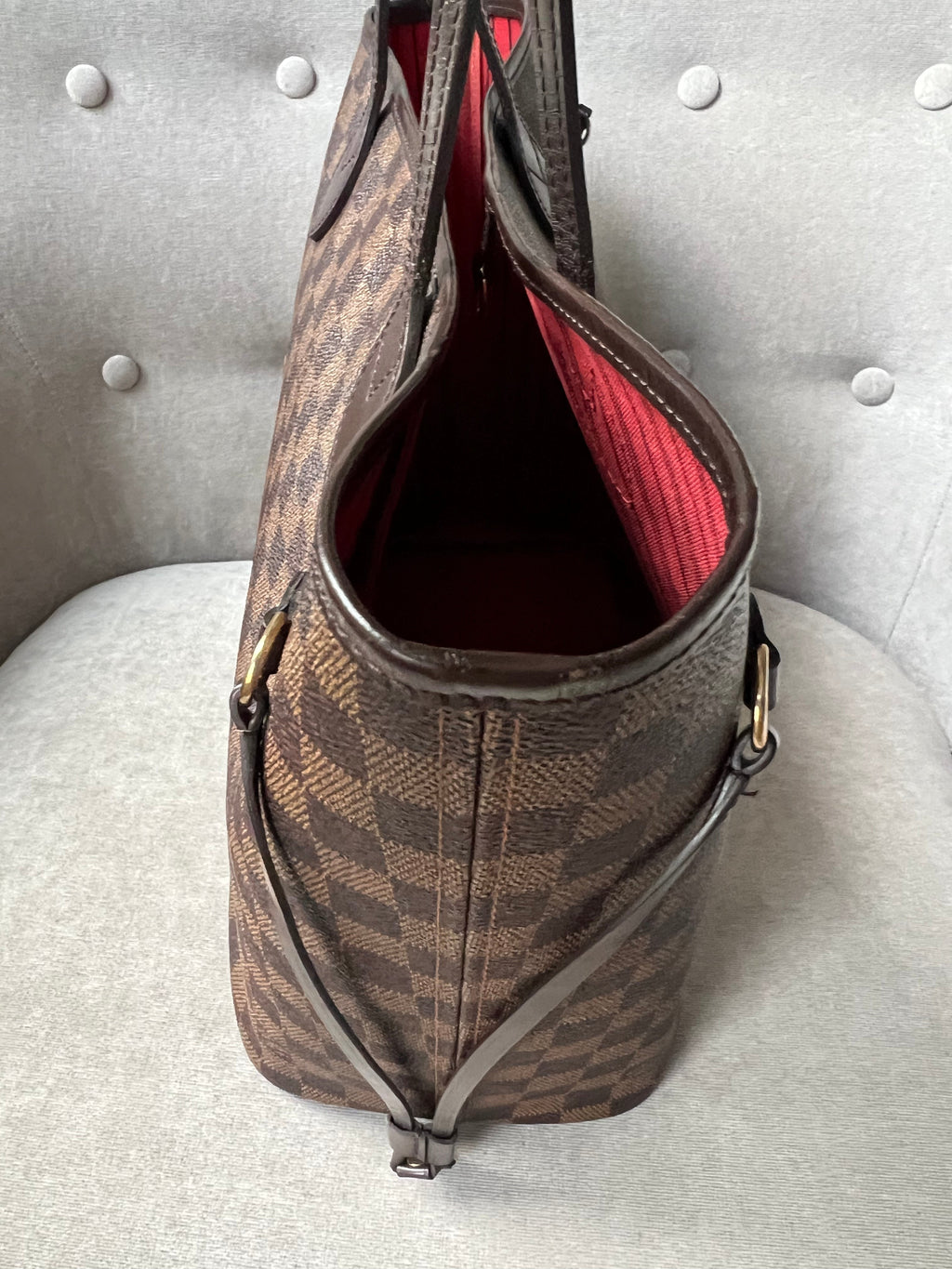 Louis Vuitton Neverfull MM Damier Ebene Cherry Interior (RRP £1,410)