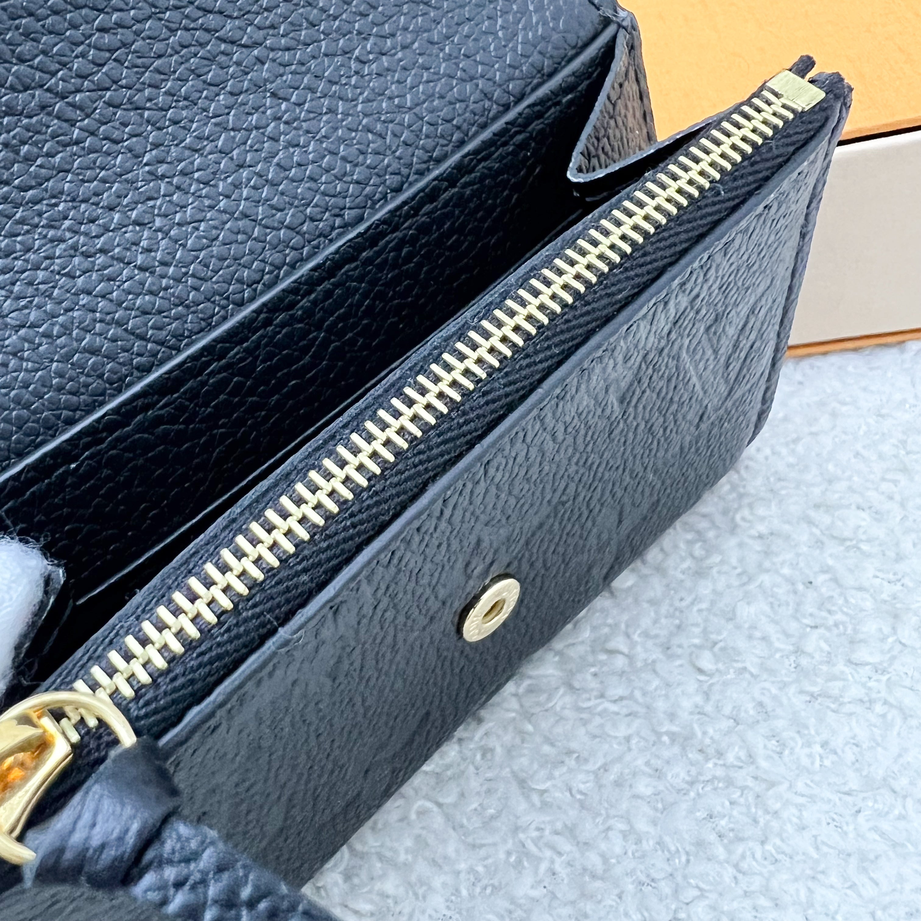 LV Rosalie Compact Wallet / Card Holder in Black Empreinte Leather and GHW