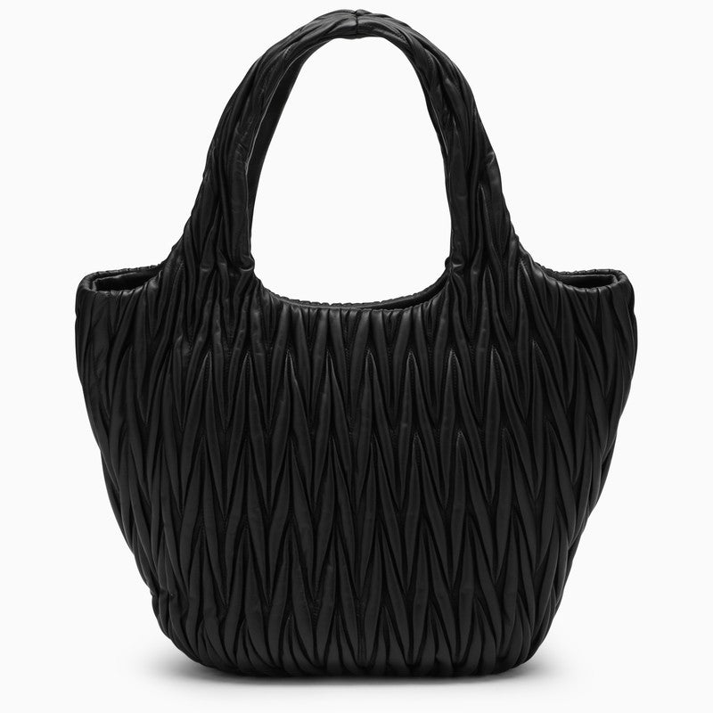 Miu Miu Miu Wander Shopping Bag Black MatelassÃƒÆ’Ã‚Â© Women