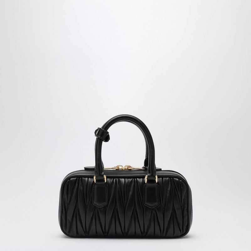 Miu Miu Black Quilted Nappa Leather Arcadie Xs Top Case Women