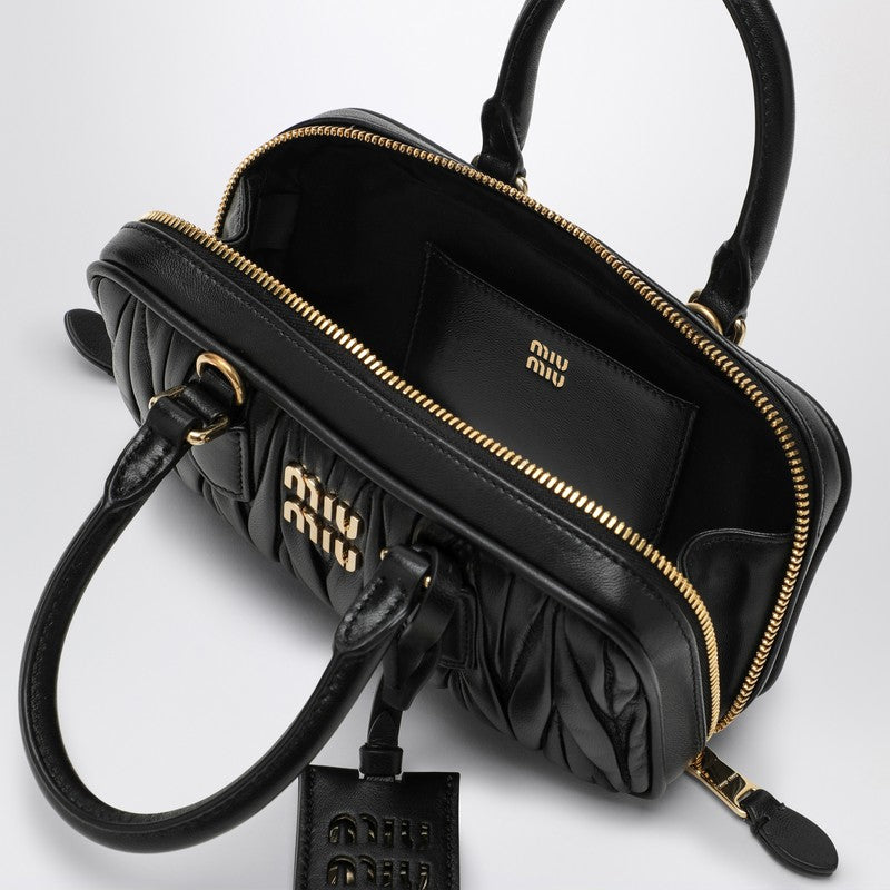 Miu Miu Black Quilted Nappa Leather Arcadie Xs Top Case Women