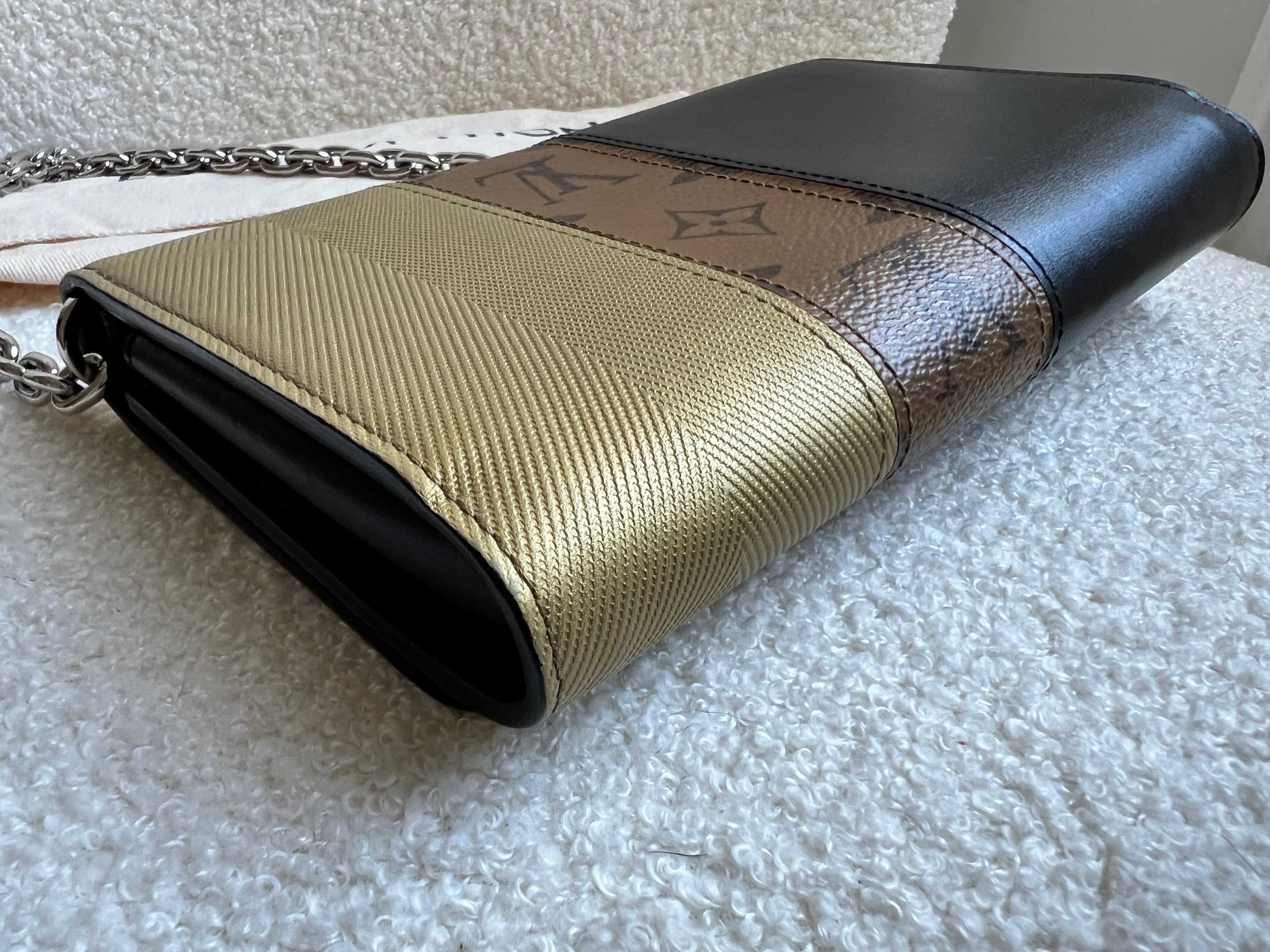 Louis Vuitton Reverse Monogram Studded Twist Chain Wallet