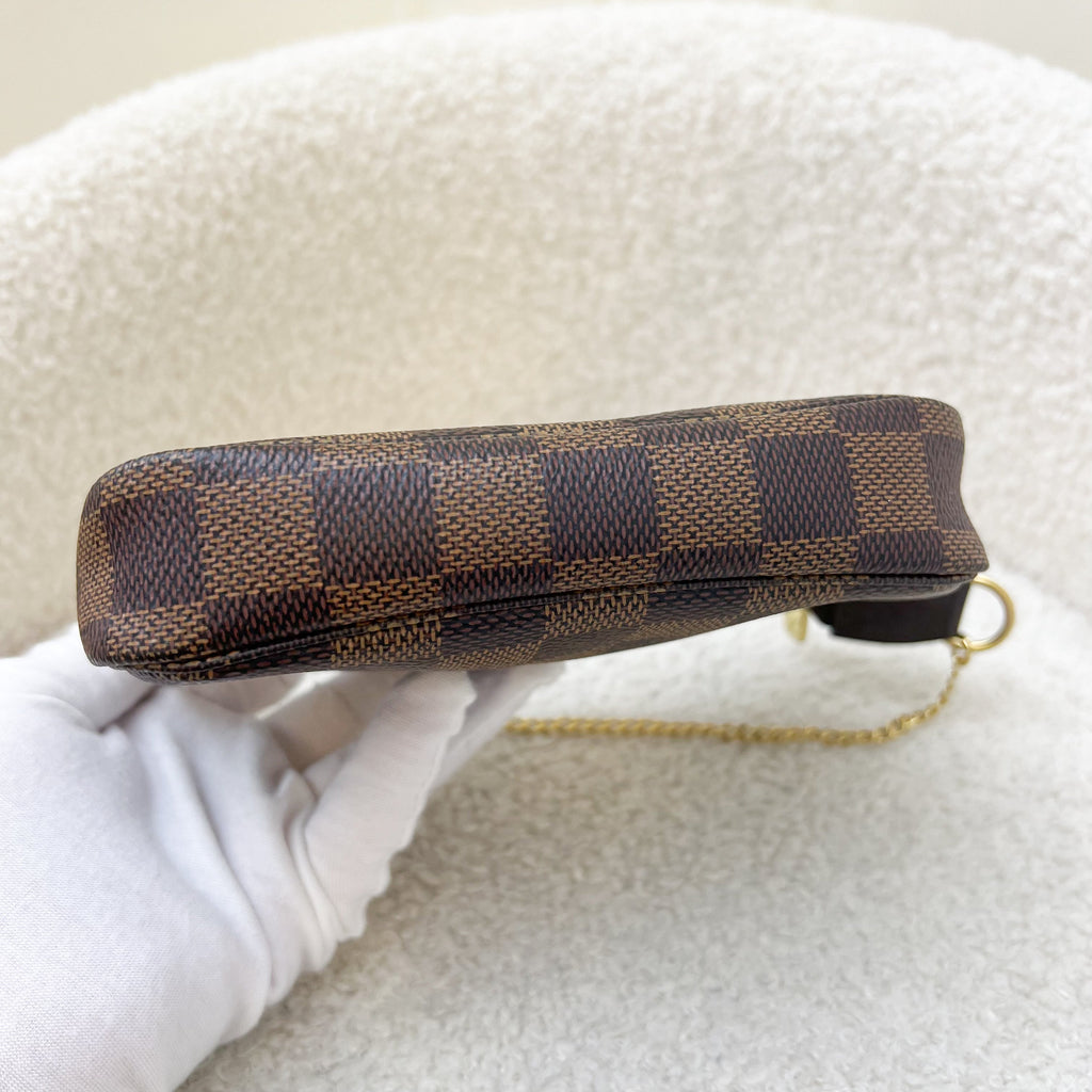 LV Mini Pochette Accessoires in Damier Ebene Canvas GHW