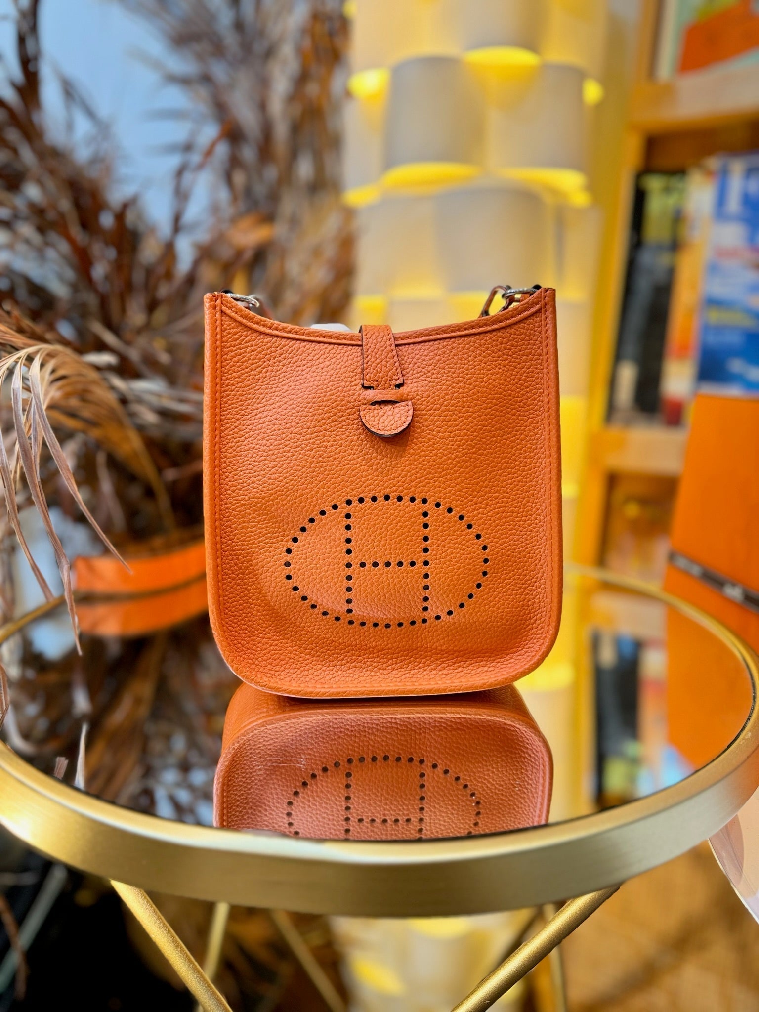 HermÃƒÆ’Ã‚Â¨s Evelyne TPM Orange Clemence Palladium Hardware