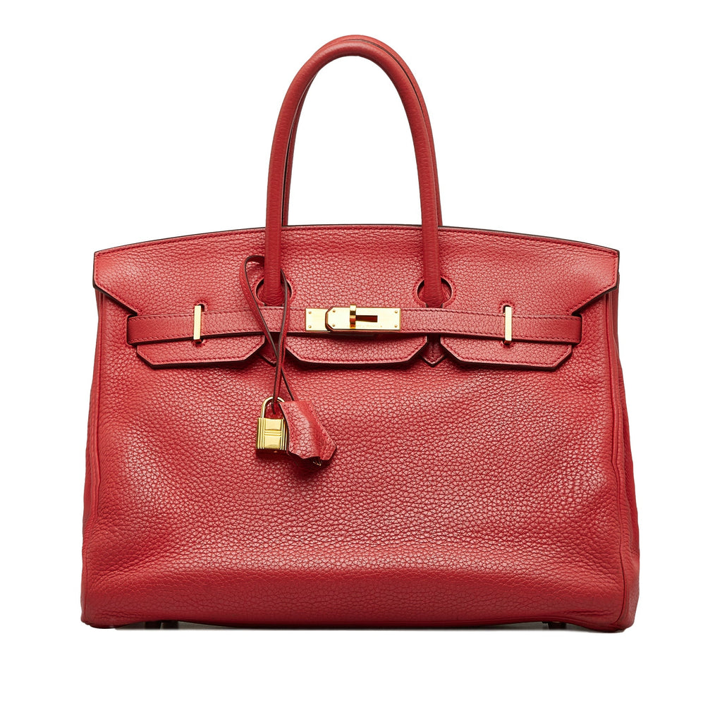 HermÃƒÆ’Ã‚Â¨s Birkin 35 Red Clemence Gold