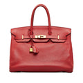 HermÃƒÆ’Ã‚Â¨s Birkin 35 Red Clemence Gold