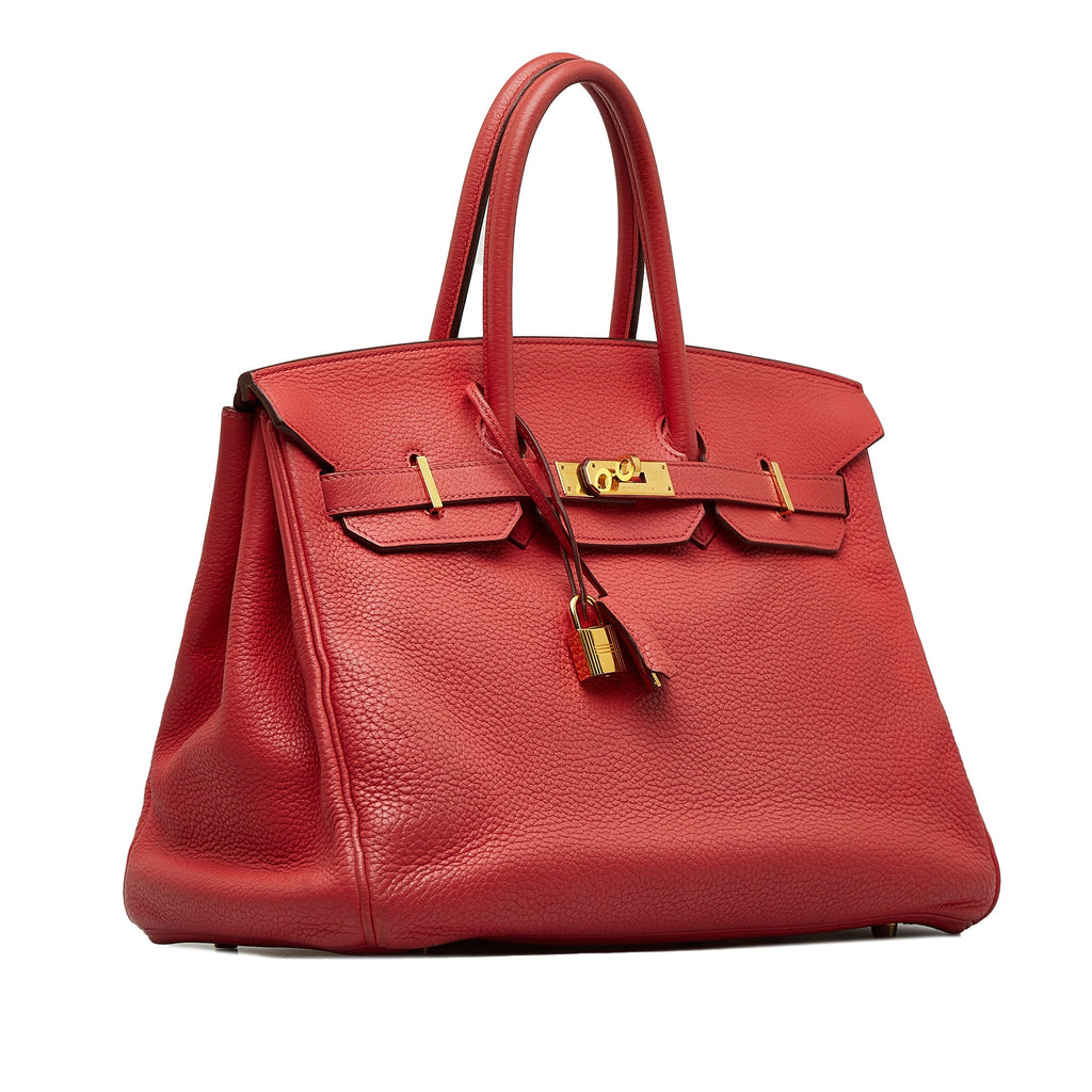 HermÃƒÆ’Ã‚Â¨s Birkin 35 Red Clemence Gold