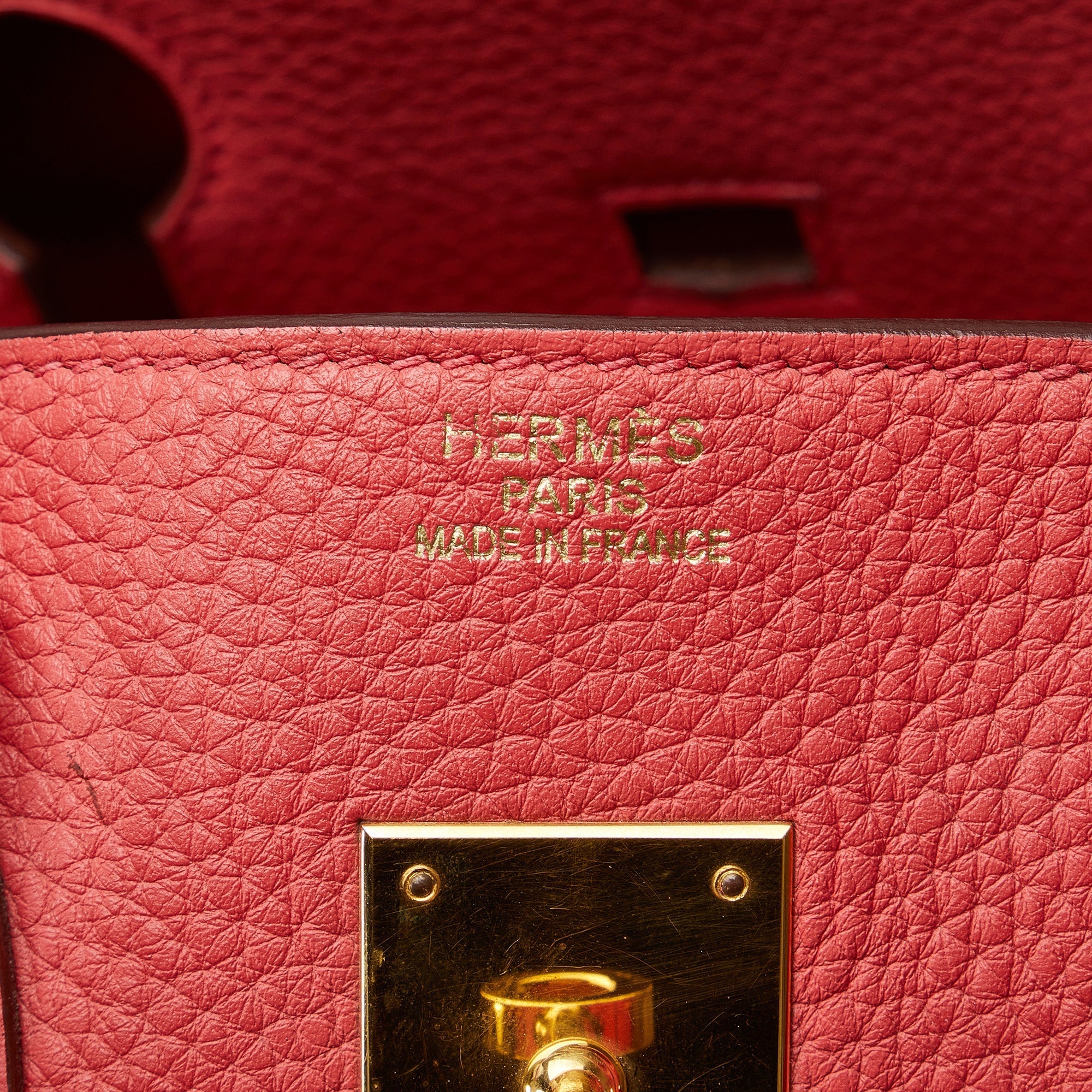 HermÃƒÆ’Ã‚Â¨s Birkin 35 Red Clemence Gold