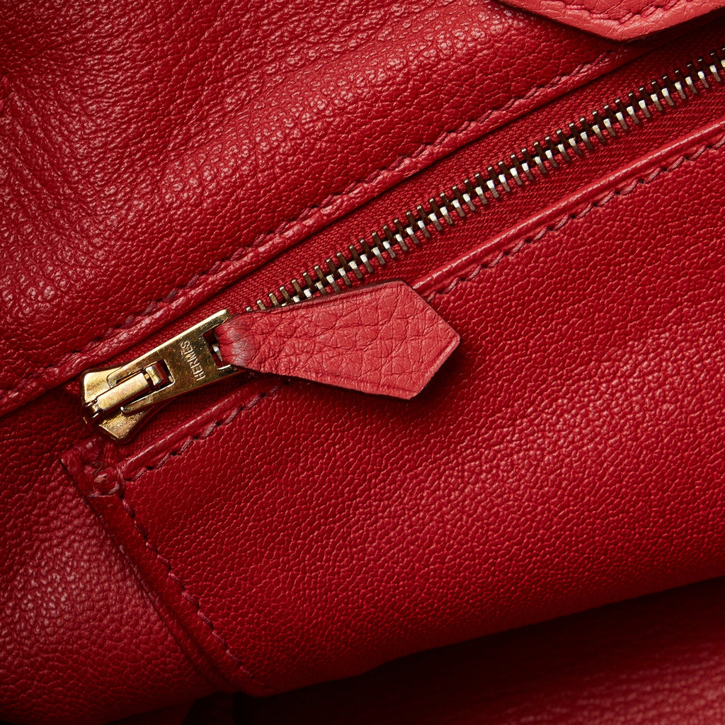 HermÃƒÆ’Ã‚Â¨s Birkin 35 Red Clemence Gold