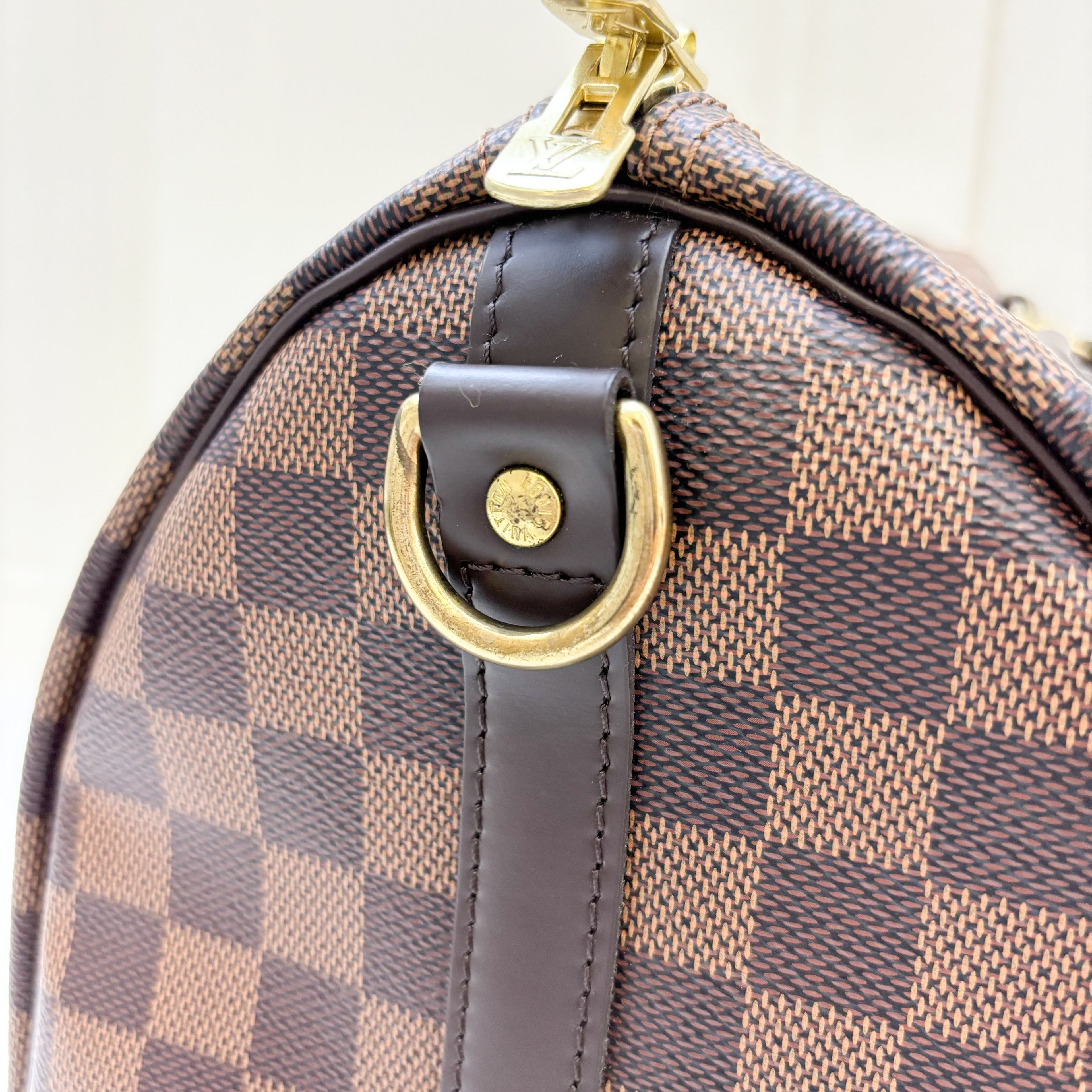 LV Speedy 30 Bandouliere in Damier Ebene Canvas GHW