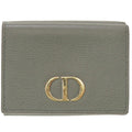 Christian Dior Tri-fold wallet leather gray Compact wallet Women Used
