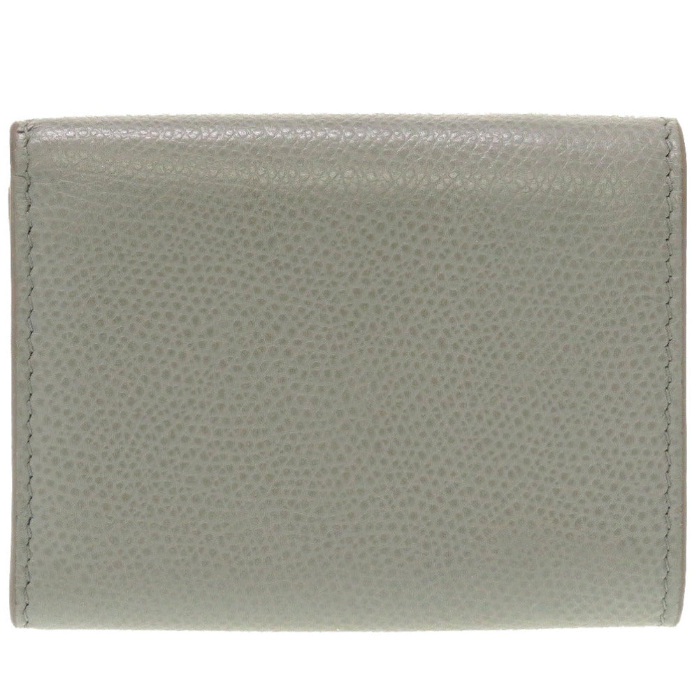 Christian Dior Tri-fold wallet leather gray Compact wallet Women Used