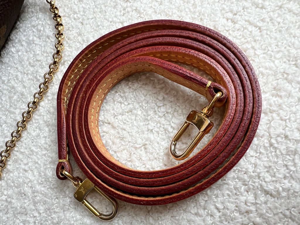 Louis Vuitton Red and Monogram Pallas Pochette