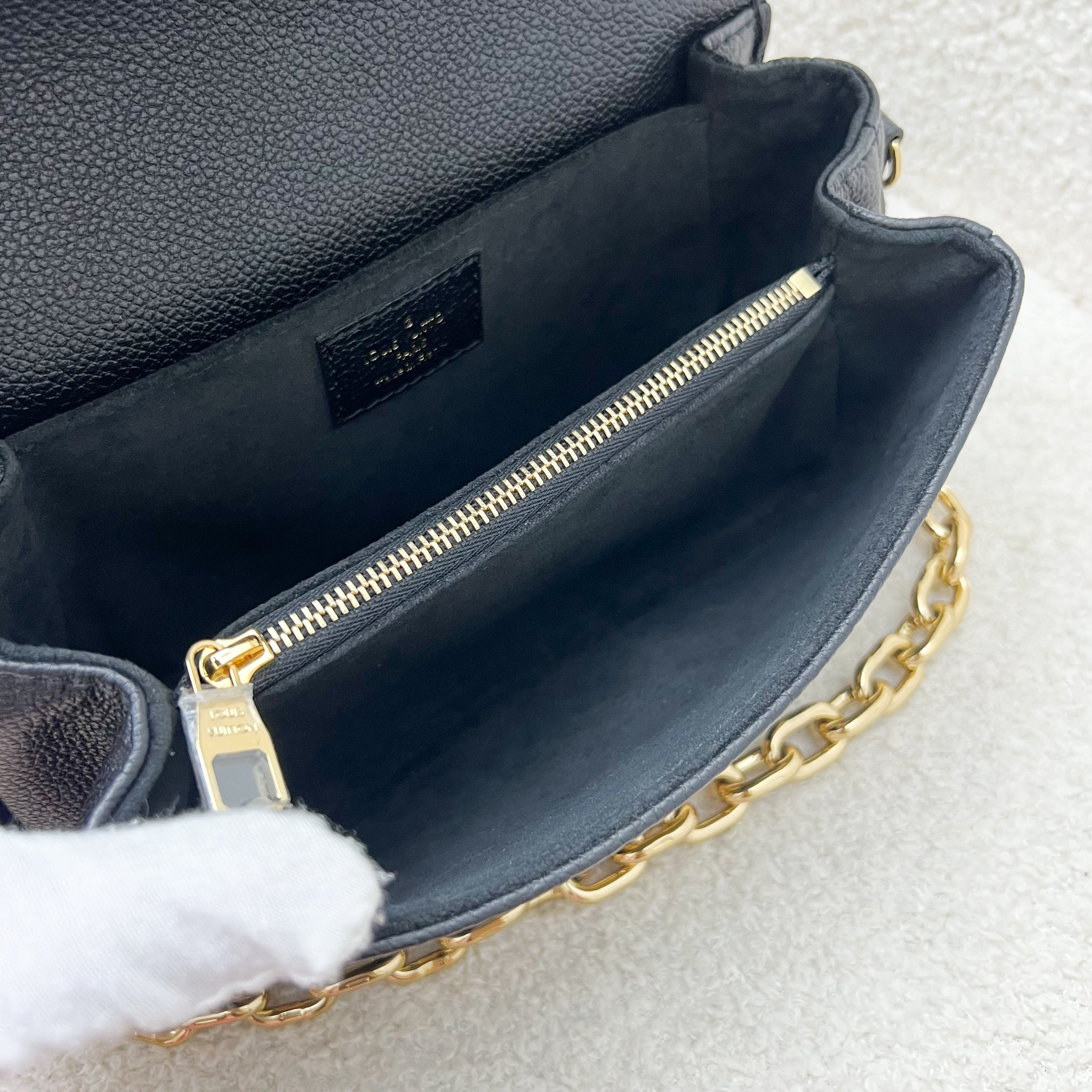 LV Pochette Metis East West in Black and Creme Giant Monogram Empreinte Leather and GHW