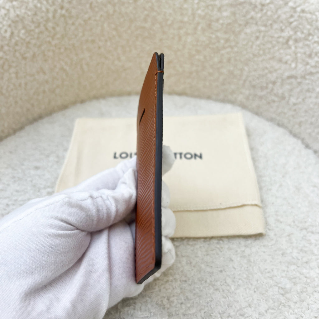 LV Luggage Tag in Dark Orange / Taupe / Red Epi Leather and Monogram Canvas