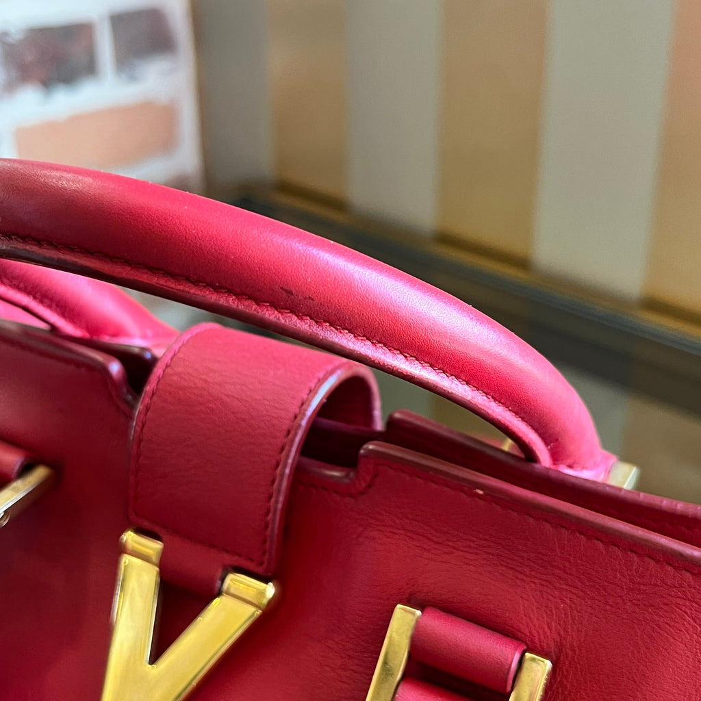 SAINT LAURENT Cabas ChYc Small Leather Two Way Tote