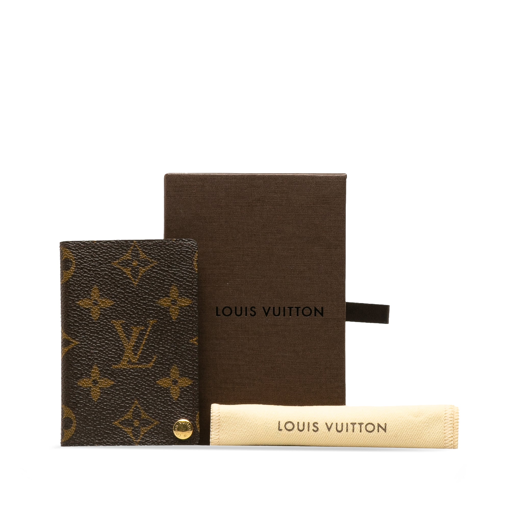 Brown Louis Vuitton Monogram Porte-Cartes Credit Pression Card Holder