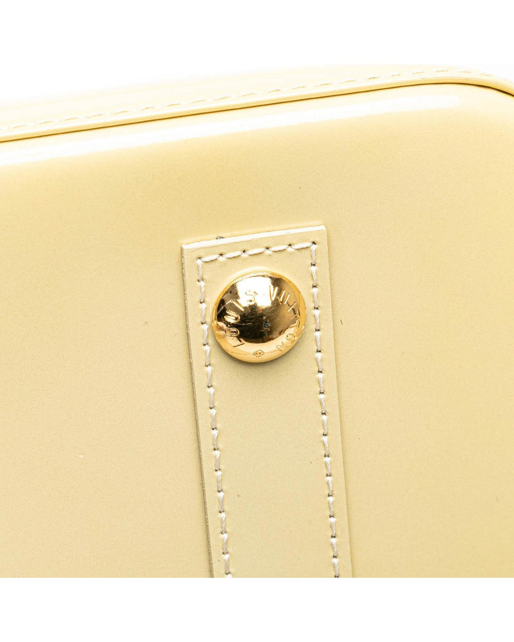Monogram Vernis Alma PM Handbag with Rolled Handles and Interior Slip Pockets