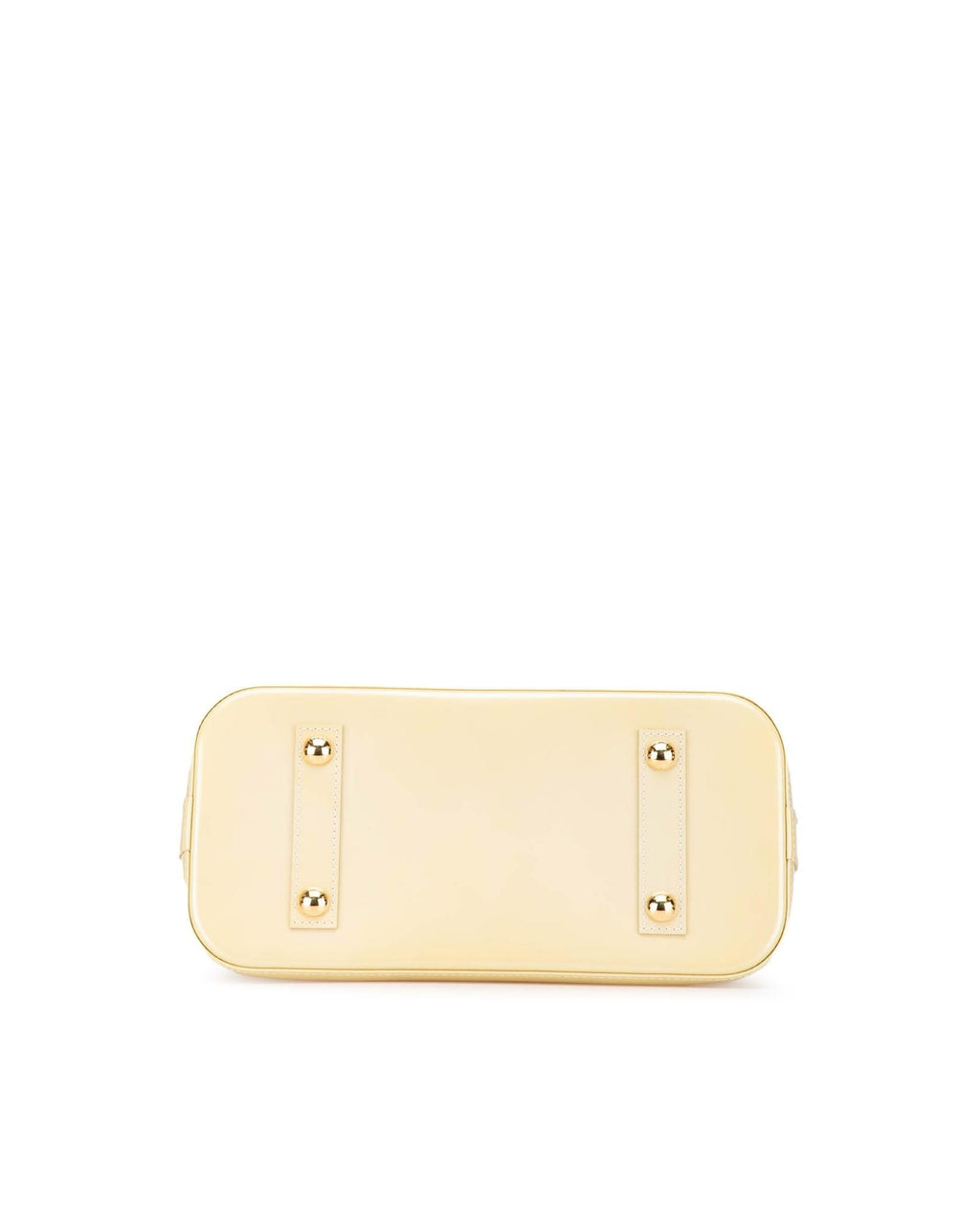 Monogram Vernis Alma PM Handbag with Rolled Handles and Interior Slip Pockets