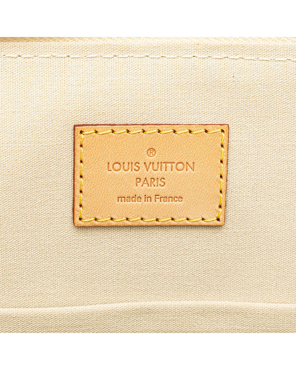 Monogram Vernis Alma PM Handbag with Rolled Handles and Interior Slip Pockets