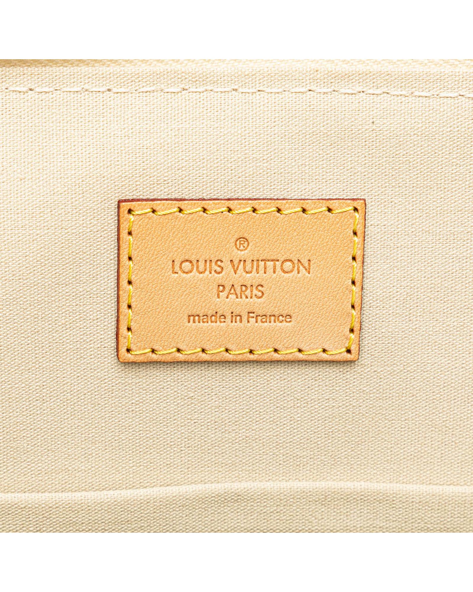 Monogram Vernis Alma PM Handbag with Rolled Handles and Interior Slip Pockets