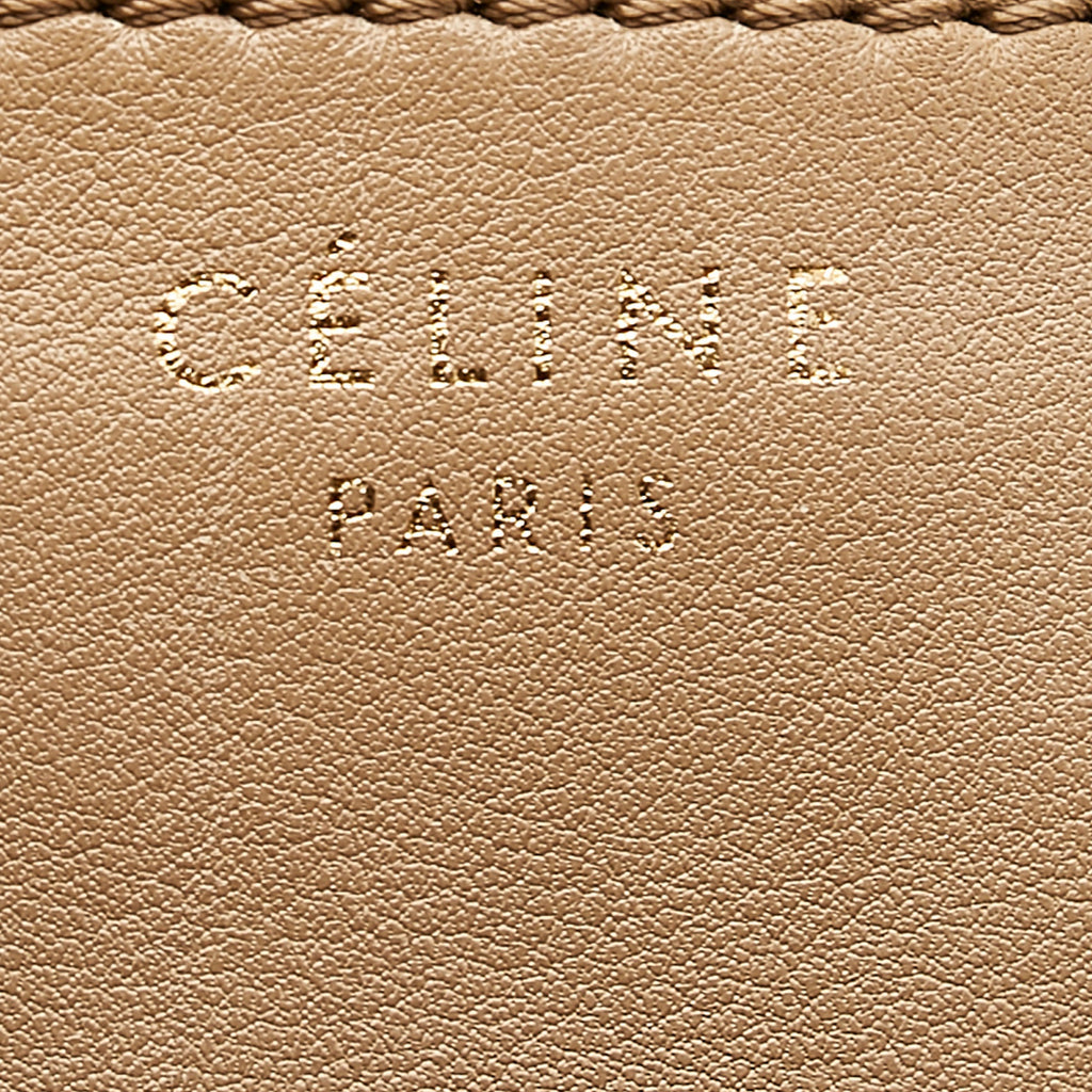 Tan Celine Micro Luggage Tote Leather Handbag