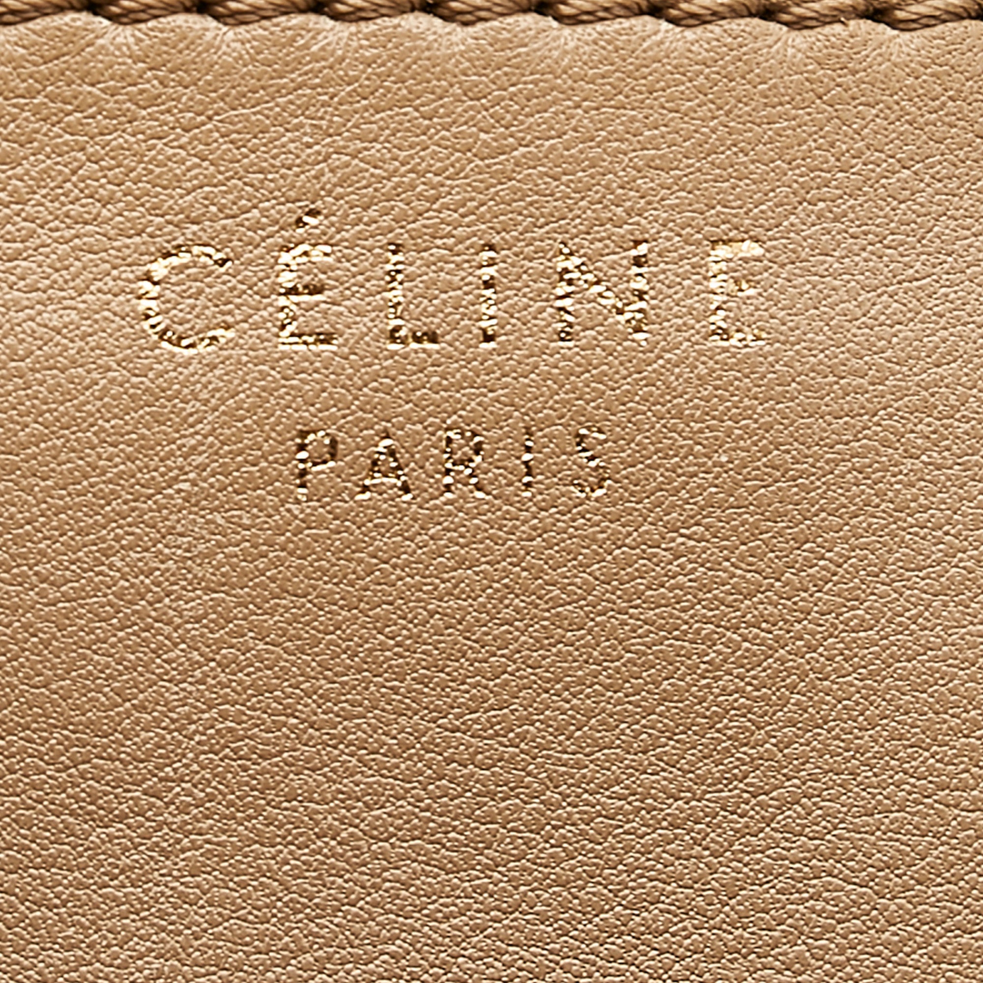 Tan Celine Micro Luggage Tote Leather Handbag