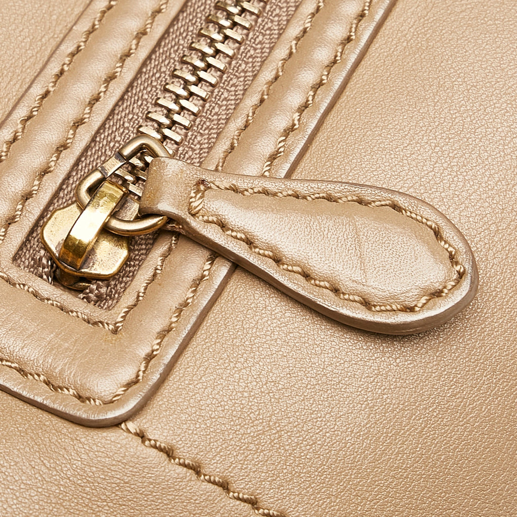 Tan Celine Micro Luggage Tote Leather Handbag