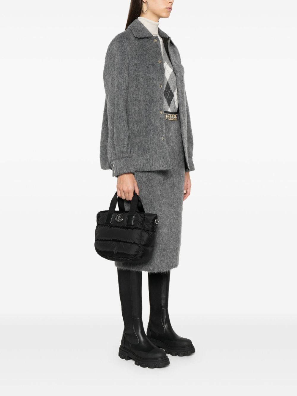 SHELL DOWN-FEATHER FILLING PADDED DESIGN TOP BAG