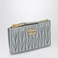 Miu Miu Pearl-Coloured MatelassÃƒÆ’Ã‚Â© Zip Cardholder Women